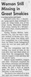 Thelma Pauline Melton Vanished