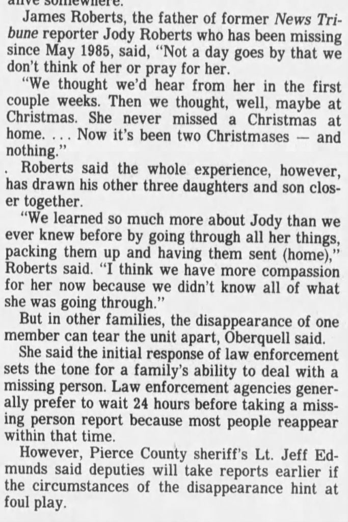 Jody Roberts Missing