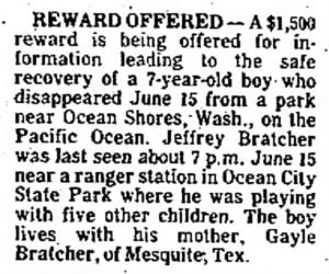 Jeffrey Michael Bratcher Missing